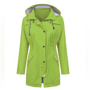 LOMON Raincoat Women Waterproof Long Hooded Trench Coats Lined Windbreaker S-sm